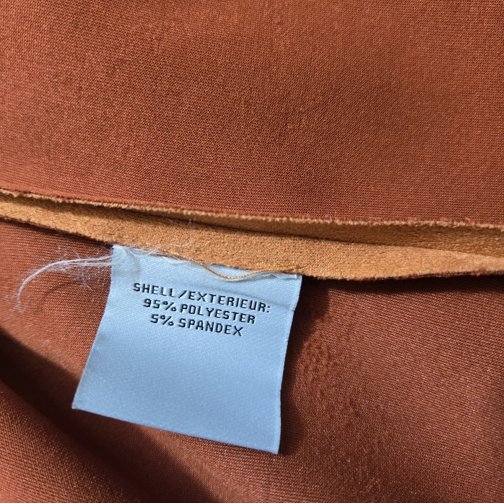 Bagatelle Burnt Orange Soft Faux Suede Ooen Front Jacket. Size M - Picture 12 of 14